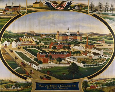 Kilátás a Berks County Almshouse épületeire és környékére, alkotó: John Rasmussen