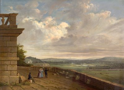 Kilátás a Nottingham kastély teraszáról Keletre nézve, 1845 körül alkotó: John Rawson Walker