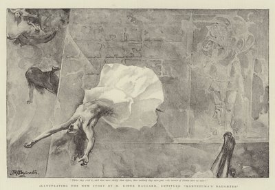 H Rider Haggard új történetének illusztrálása, Montezuma lánya címmel alkotó: John Reinhard Weguelin