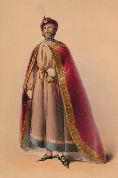 Vendég volt Victorias Bal Costume királynő jelmezében, 1842. május 12-én, 1843. alkotó: John Richard Coke Smyth