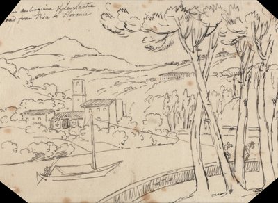Ambrogiana és La Lastra között alkotó: John Robert Cozens