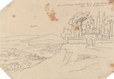 Kolostor a Castel del Bosco és a La Strada Scala között alkotó: John Robert Cozens