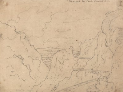 Leereszkedés a Pont de Beauvoisinhez alkotó: John Robert Cozens