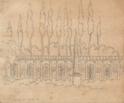 Egy villa kertjében alkotó: John Robert Cozens