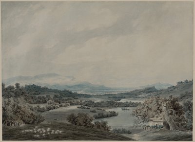 Olasz táj alkotó: John Robert Cozens