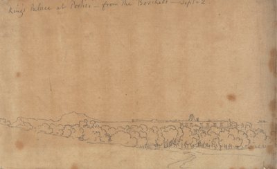 A királyi palota Porticiben a Boschetto-tól, szeptember 2 alkotó: John Robert Cozens