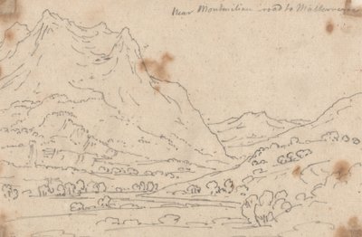 Montmilian közelében, Malterverne felé vezető út alkotó: John Robert Cozens
