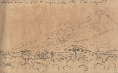 A Vezúv egy része a villában lévő loggiából, Portici, augusztus 22 alkotó: John Robert Cozens