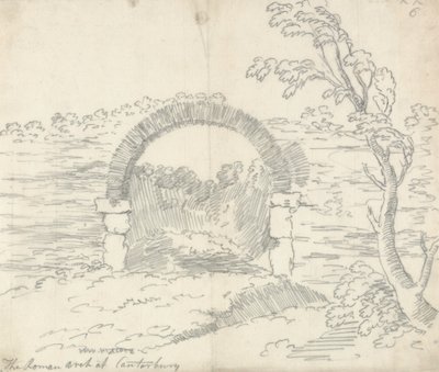 A római ív Canterburyben alkotó: John Robert Cozens