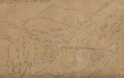 Felső: Tavernelle és Capriano között; Alul: Bolsena-tó (grafit papíron) alkotó: John Robert Cozens
