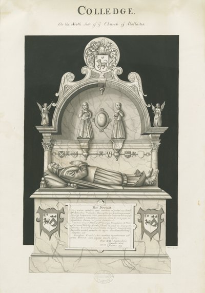 Colwich – Robert Wolseley sírja: szépia rajz, nd [c 1837] alkotó: John Robert Fernyhough