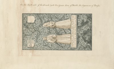 Madeley-templom – John Egerton sírköve: toll- és tusmosás rajz, nd [XIX. alkotó: John Robert Fernyhough