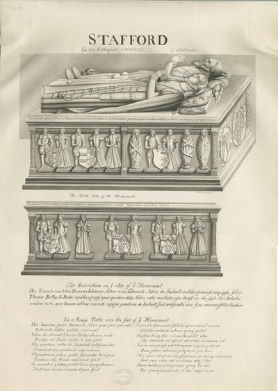 Stafford – Aston emlékmű a Szent Mária-templomban: szépia rajz, nd [19. század] alkotó: John Robert Fernyhough