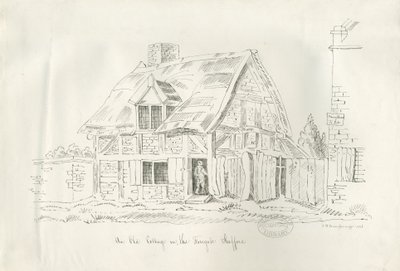 Stafford - Old Cottage in the Foregate: toll- és tusrajz alkotó: John Robert Fernyhough