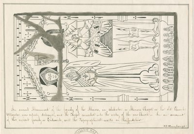 Uttoxeter templom – Kiskorúak családjának sírja: toll- és tusrajz, nd [19. század közepe] alkotó: John Robert Fernyhough