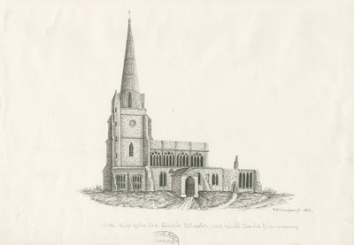 Uttoxeter templom [régi]: toll- és tusrajz, 1836 alkotó: John Robert Fernyhough