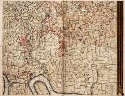 Bow, Stratford, Blackwall és Plaistow térképe alkotó: John Rocque