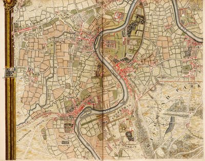Hounslow, Twickenham és Richmond térképe alkotó: John Rocque