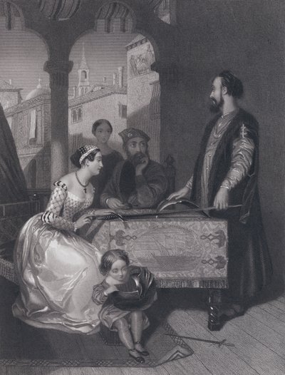 Gentile Bellini és a nagy Enrico Dandolo leszármazottai (metszet) alkotó: John Rogers (after) Herbert