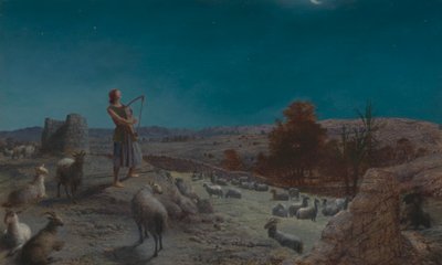 Dávid, Izrael jövendőbeli királya, pásztorként Betlehemben alkotó: John Rogers Herbert