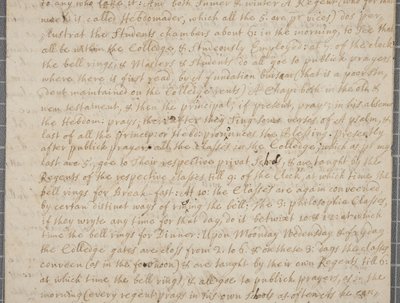 John Row, a St Andrews-i diák levele nagybátyjának 1691-ben alkotó: John Row