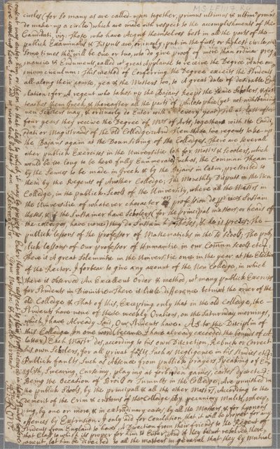 John Row, a St Andrews-i diák levele nagybátyjának 1691-ben alkotó: John Row