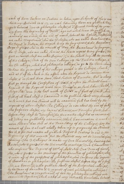 John Row, a St Andrews-i diák levele nagybátyjának 1691-ben alkotó: John Row