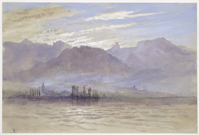 Tavaszi reggel, északkeleti széllel, Veveyben, 1849. május-június vagy 1869. május 1. (akvarell és testfesték grafit felett halványszürke szőtt papíron) alkotó: John Ruskin