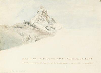 A Matterhorn, Svájc, északkeletről, 1849 alkotó: John Ruskin