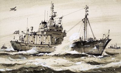 Egy brit fregatt járőrözik az Északi-tengeren alkotó: John S. Smith