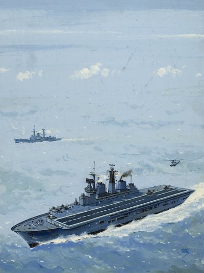 HMS Invincible (gouache, papír) alkotó: John S. Smith
