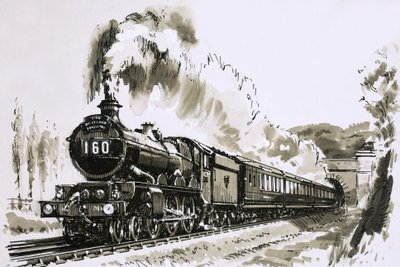 A Great Western által használt híres 4-6-0-s "Castle" gőzmozdonyosztály. alkotó: John S. Smith