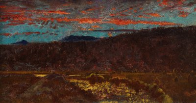 Somerset Cornfield (olaj, vászonra fektetett papír) alkotó: John Samuel Raven