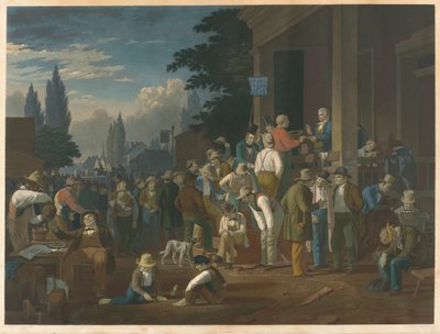 A megyei választás alkotó: John Sartain after George Caleb Bingham