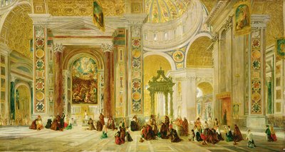 A római Szent Péter templom belseje (olaj, vászon) alkotó: John Scarlett Davis