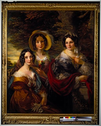 Frances, Charlotte és Catherine Voules portréja (vászon) alkotó: John Scarlett Davis