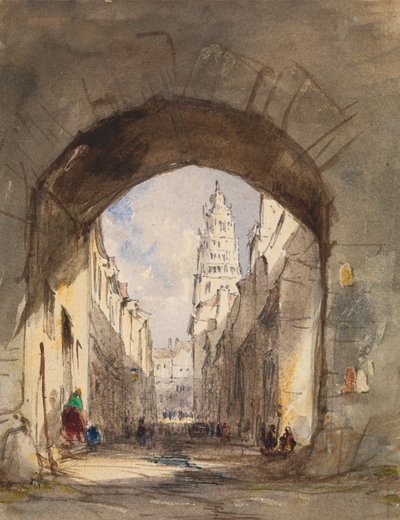 Utcai jelenet Calais-ban alkotó: John Scarlett Davis