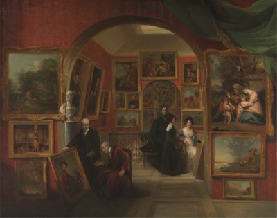 A British Institution Gallery belseje alkotó: John Scarlett Davis