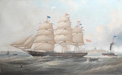 Az Utinia hajó Tynemouth előtt alkotó: John Scott