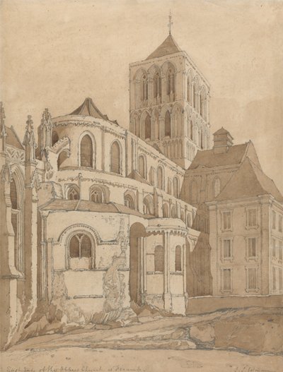 Fecamp-i apátsági templom, Normandia alkotó: John Sell Cotman