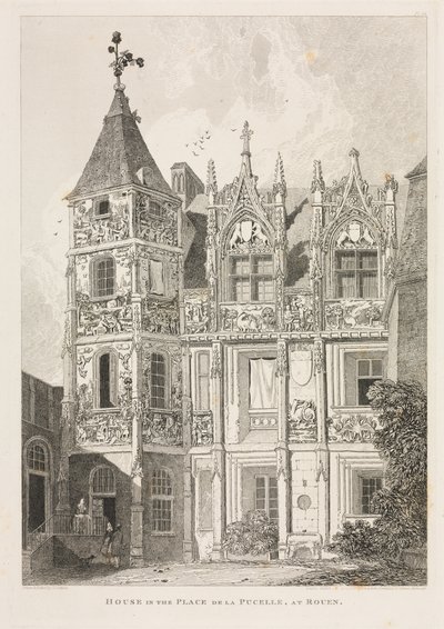 Normandia építészeti régiségei 1. évf. II, Pl. 64: Ház a Place de la Pucelle-ben, Rouenben, alkotó: John Sell Cotman