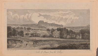 Argues vára a faluból alkotó: John Sell Cotman