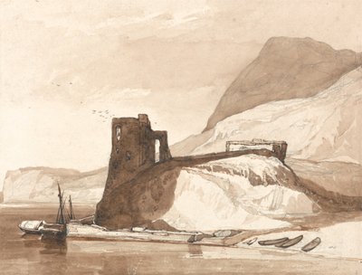 Tengerparti jelenet egy kastéllyal alkotó: John Sell Cotman