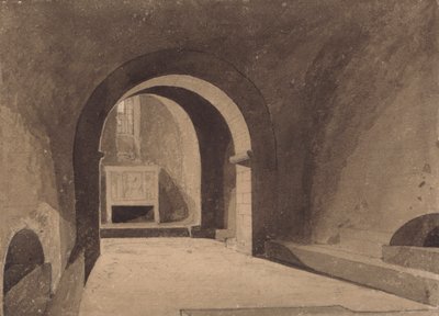 Saint Gervaise kriptája, Rouen, Normandia alkotó: John Sell Cotman