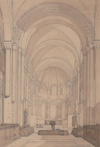 East End of the Abbey Church of Saint Georges de Bocherville, Rouen közelében, Normandia alkotó: John Sell Cotman