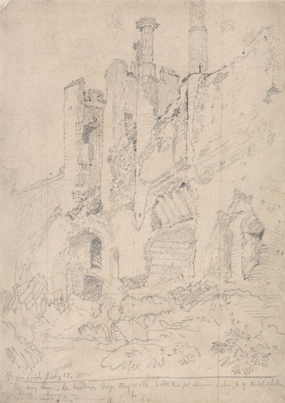 Framlingham kastély, Suffolk: Framhamragam: A romos belső tér egy része alkotó: John Sell Cotman