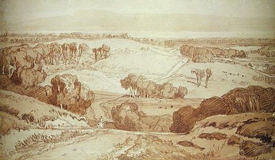 Francia táj (akvarell papíron) alkotó: John Sell Cotman