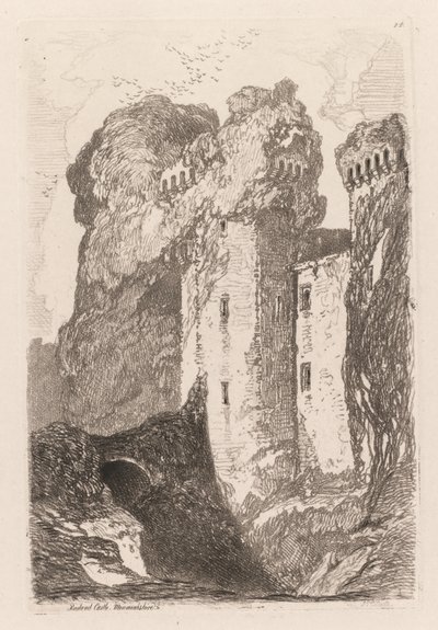 Liber Studiorium: Ragland Castle, Monmouhshire, 1838. alkotó: John Sell Cotman