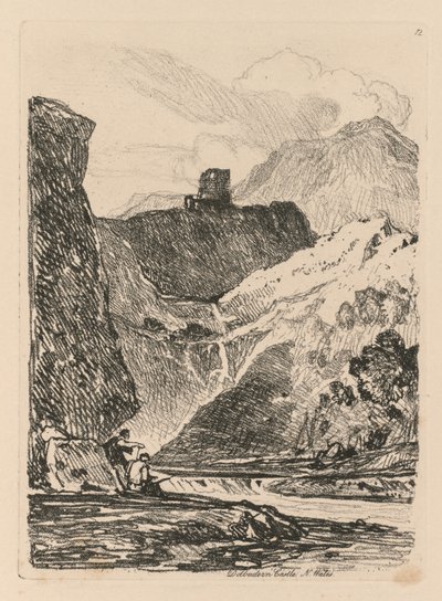 Liber Studiorum: Plate 12, Dolbadern Castle, Llanberris Lake, North Wales alkotó: John Sell Cotman