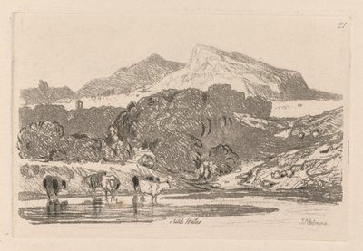 Liber Studiorum: Plate 21, View in North Wales, 1838. alkotó: John Sell Cotman